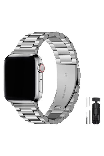 redmud teknoloji Apple Watch Seri 10 42 mm ile Uyumlu Paslanmaz Çelik Kordon ve Kayış Ayarlama Aparatı